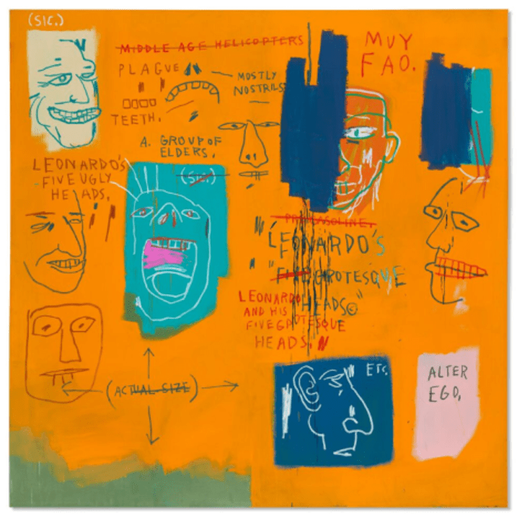 (Il dipinto di Basquiat all'asta - ufficio stampa Christie's)