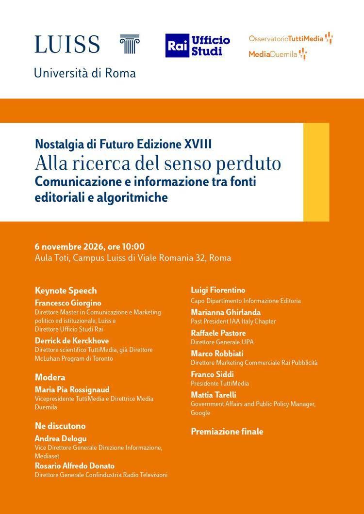 Locandina Nostalgia di Futuro 2026 - Ufficio stampa