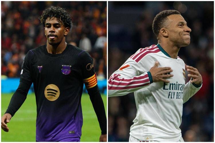 Lamine Yamal e Kylian Mbappé - Ipa/Fotogramma