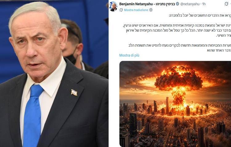 Netanyahu e il post con una bomba atomica