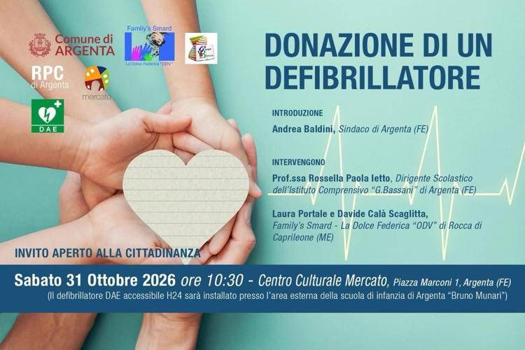 Argenta, un defibrillatore in memoria della Dolce Federica salva vite a scuola