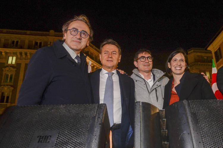 Angelo Bonelli, Giuseppe Conte, Nicola Fratoianni, Elly Schlein  - (Fotogramma/Ipa)