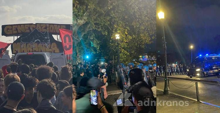 Cortei e scontri  - (Foto Adnkronos)