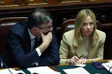 Il ministro Giorgetti e la premier Meloni - Ipa