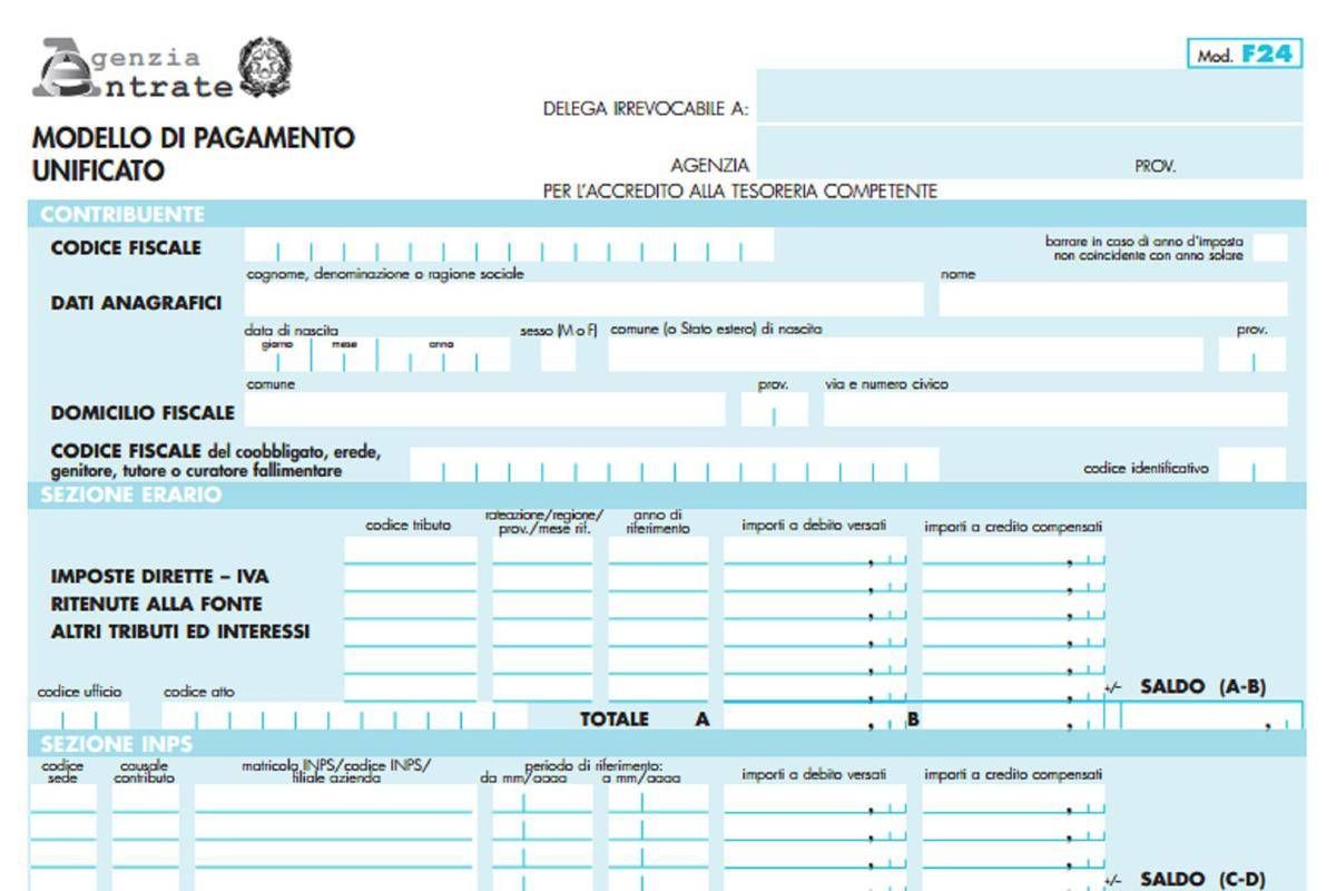 Modello F24, guida alla compilazione