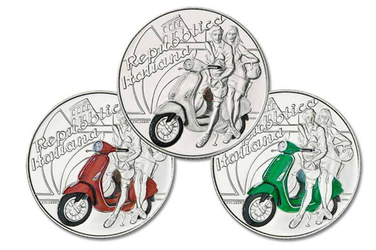 Moneta Da 5 Euro Dedicata Alla Vespa