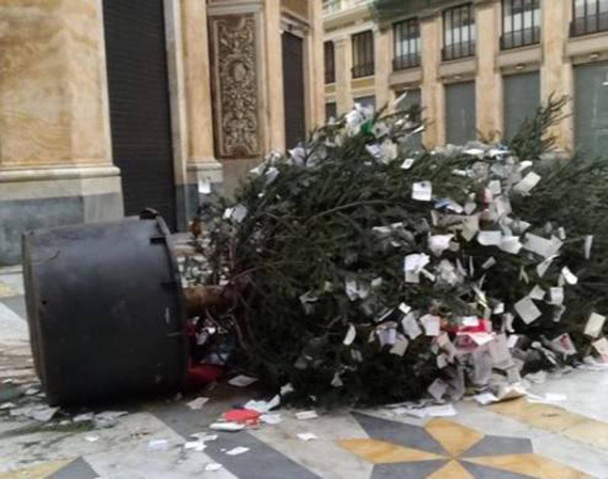Napoli Vandali Abbattono Albero Di Natale In Galleria