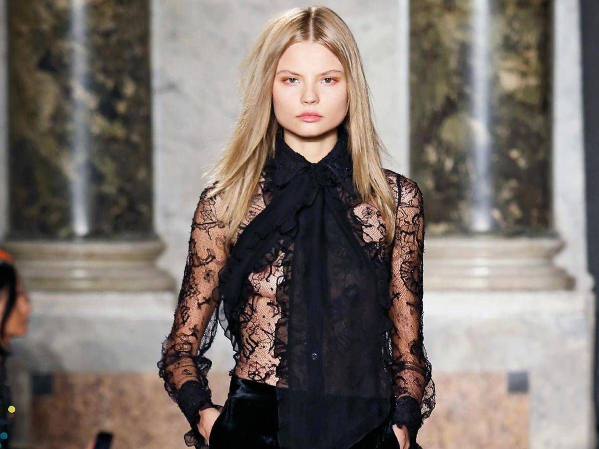 camicia pussy bow nera