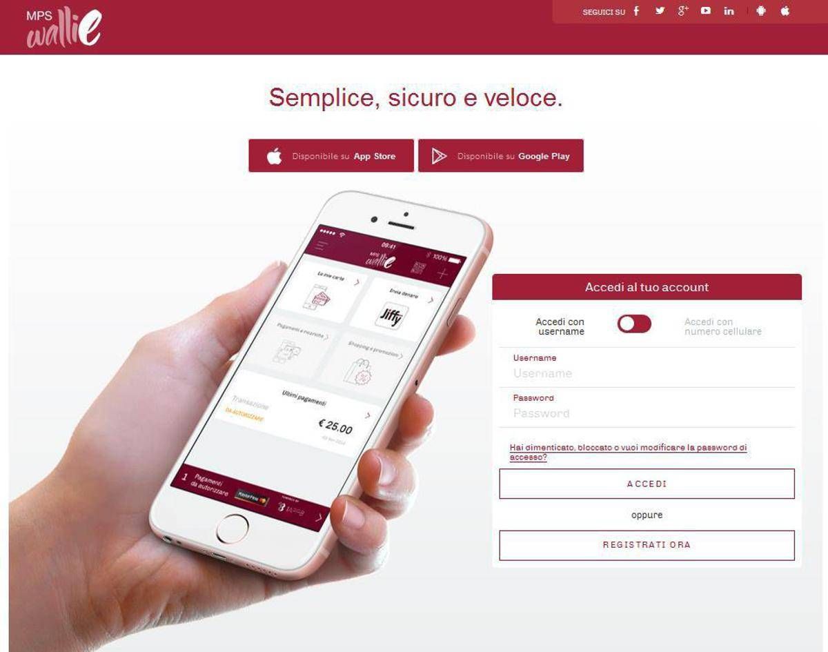 Mps Lancia Wallie App Per Pagamenti Elettronici Con Smartphone