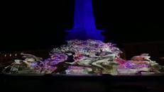 Spettacolo di luci alla fontana dei Quattro Fiumi di piazza Navona