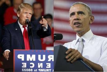 Trump contro Obama: Fa campagna per Hillary, è conflitto d'interessi Trump contro Obama: Fa campagna per Hillary, è conflitto d'interessi