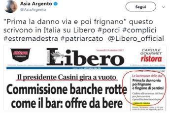 La danno e poi frignano, Libero fa infuriare Asia Argento La danno e poi frignano, Libero fa infuriare Asia Argento