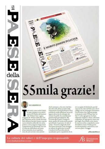 Il Paese della Sera, '55mila grazie' Il Paese della Sera, '55mila grazie'
