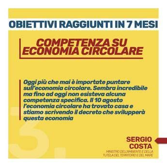 Costa: 15 obiettivi raggiunti in 7 mesi al ministero Costa: 15 obiettivi raggiunti in 7 mesi al ministero