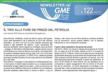 Energia, online nuovo numero newsletter Gme Energia, online nuovo numero newsletter Gme