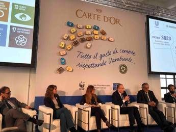 Sostenibilità, vaschetta gelato Carte d'Or riciclabile e compostabile Sostenibilità, vaschetta gelato Carte d'Or riciclabile e compostabile