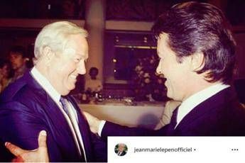Delon ti amiamo, la dedica di Jean-Marie Le Pen Delon ti amiamo, la dedica di Jean-Marie Le Pen