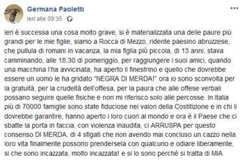 Negra di m...., insulti contro figlia assessore municipale