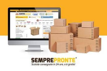 Scatole consegnate in 24H, o è gratis con Semprepronte, l’e-commerce semplice e conveniente per scatole di cartone in pronta consegna