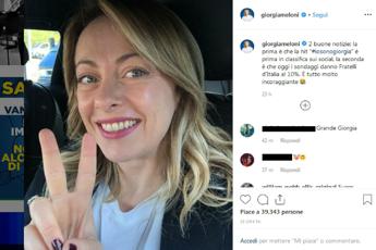 'Io sono Giorgia', Meloni gongola su Instagram
