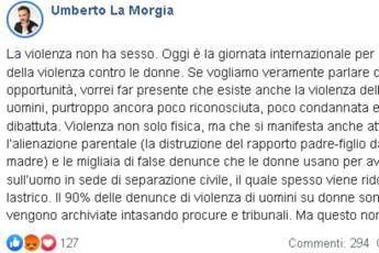 'False 90% denunce violenza donne', polemica su post consigliere 'False 90% denunce violenza donne', polemica su post consigliere