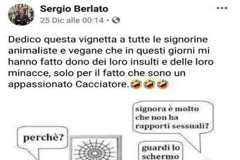 Vignetta contro animaliste, bufera su consigliere FdI Vignetta contro animaliste, bufera su consigliere FdI
