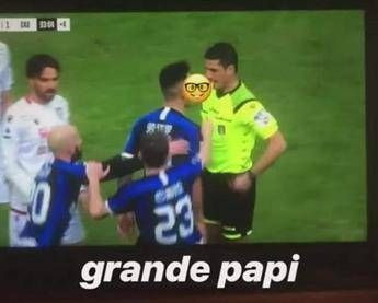 Il figlio dell'arbitro esulta, il fake dopo Inter-Cagliari Il figlio dell'arbitro esulta, il fake dopo Inter-Cagliari
