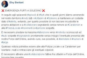 Allarme furti, sindaco: Ladri, rischiate di finire stesi Allarme furti, sindaco: Ladri, rischiate di finire stesi