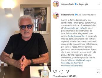 Coronavirus, Briatore dona 100.000 dollari al San Raffaele