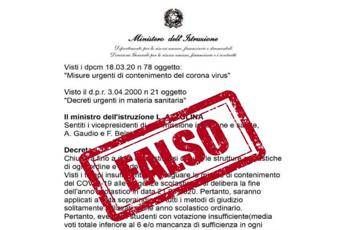 Coronavirus, occhio al falso documento del Miur Coronavirus, occhio al falso documento del Miur