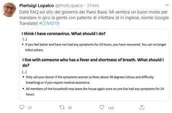 Coronavirus, Lopalco: In Olanda 'patente per infettare' gli altri Coronavirus, Lopalco: In Olanda 'patente per infettare' gli altri