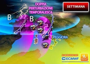 Meteo, 3 giorni di pioggia e vento