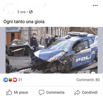 Cecchini (Italia Celere), 'denunciata autrice post che gioiva per morte Apicella' Cecchini (Italia Celere), 'denunciata autrice post che gioiva per morte Apicella'