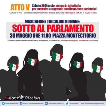 Fase 2: 'Mascherine Tricolori', domani in piazza in tutta Italia