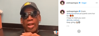 Dennis Rodman chiama Petagna, 'ciao Bulldozer' Dennis Rodman chiama Petagna, 'ciao Bulldozer'
