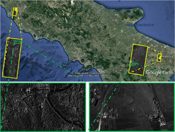 Spazio, Cosmo-SkyMed Csg sorprende, immagini simultanee di aree distanti km