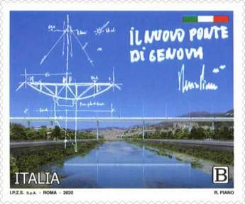Ponte Genova, Renzo Piano firma francobollo emesso dal Mise Ponte Genova, Renzo Piano firma francobollo emesso dal Mise