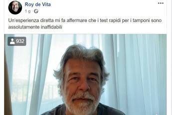 Roy de Vita: Test rapidi per tamponi inaffidabili, tre falsi negativi in famiglia Roy de Vita: Test rapidi per tamponi inaffidabili, tre falsi negativi in famiglia