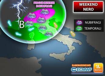 Meteo, weekend nero con temporali: ecco dove