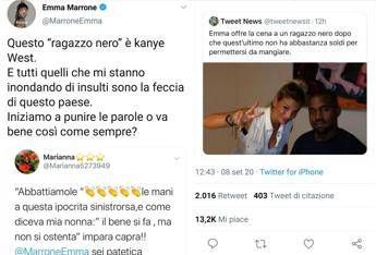 Emma, ira per insulti razzisti: E' Kanye West, voi siete feccia Emma, ira per insulti razzisti: E' Kanye West, voi siete feccia