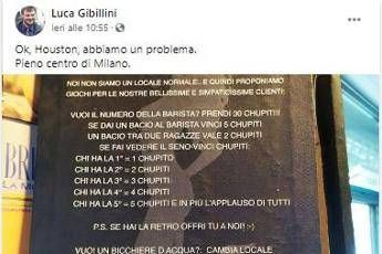 Se dai bacio a barista vinci 5 chupiti, polemica per cartello sessista al bar Se dai bacio a barista vinci 5 chupiti, polemica per cartello sessista al bar
