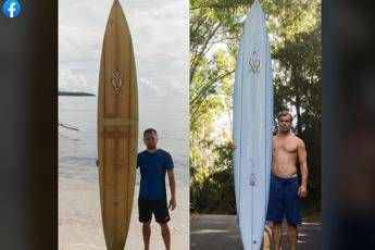 Perde la tavola da surf alla Hawaii, la ritrova due anni dopo nella Filippine Perde la tavola da surf alla Hawaii, la ritrova due anni dopo nella Filippine