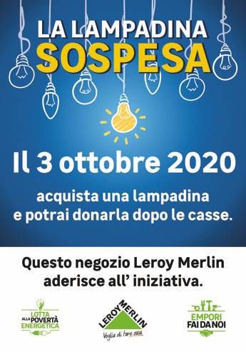 Lampadina sospesa, l'iniziativa contro la povertà energetica Lampadina sospesa, l'iniziativa contro la povertà energetica