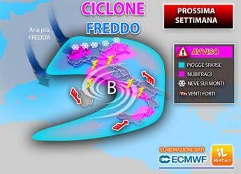 Ciclone freddo in arrivo con maltempo e neve, ecco dove Ciclone freddo in arrivo con maltempo e neve, ecco dove