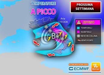 Da lunedì 30 novembre arriva il freddo invernale