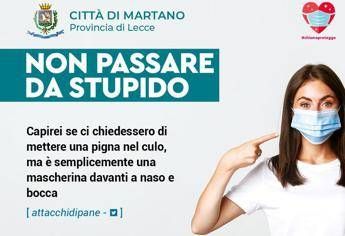 Non è una pigna nel c..., la campagna choc del Comune pugliese pro-mascherina Non è una pigna nel c..., la campagna choc del Comune pugliese pro-mascherina