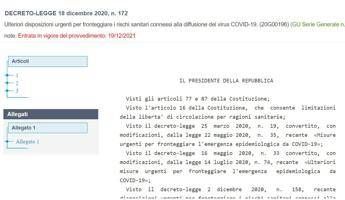 Decreto Natale 2020, testo in Gazzetta: c'è un errore e viene corretto Decreto Natale 2020, testo in Gazzetta: c'è un errore e viene corretto