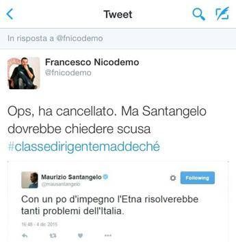 Tweet senatore M5S: 'Etna risolverebbe problemi'. Insorge Pd Tweet senatore M5S: 'Etna risolverebbe problemi'. Insorge Pd