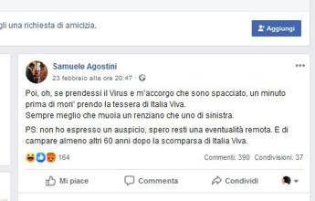 Meglio muoia un renziano che uno di sinistra, bufera su post Fb