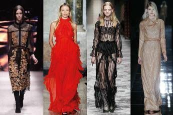 Broccati, chiffon e trasparenze: Capodanno si tinge di rosso e oro Broccati, chiffon e trasparenze: Capodanno si tinge di rosso e oro